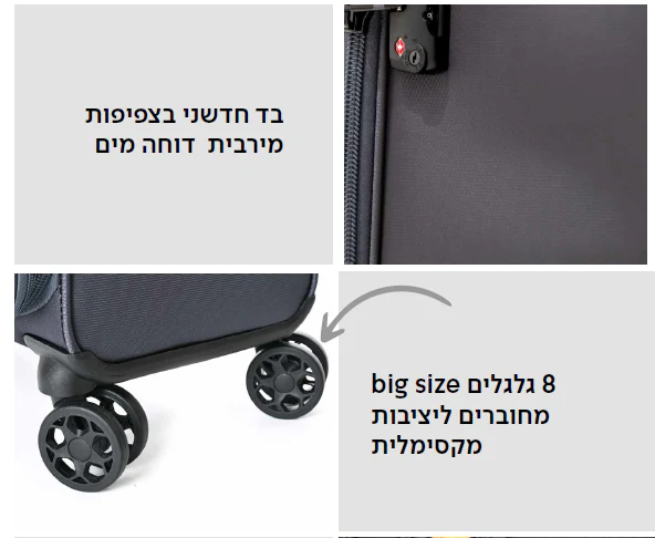 מזוודה בד קטנה עליה למטוס, 19" מסדרת הפרימיום של SLAZENGER דגם New York - Image 11