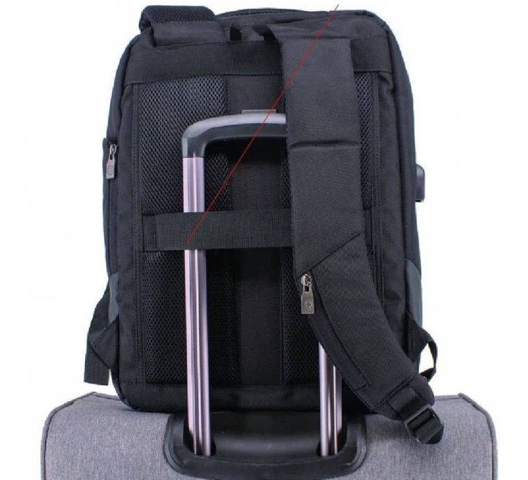תיק גב עסקי פונקציונלי ללפטופ 15.6" הכולל שקע USB מבית SwissBrand דגם BRADFORD - Image 5