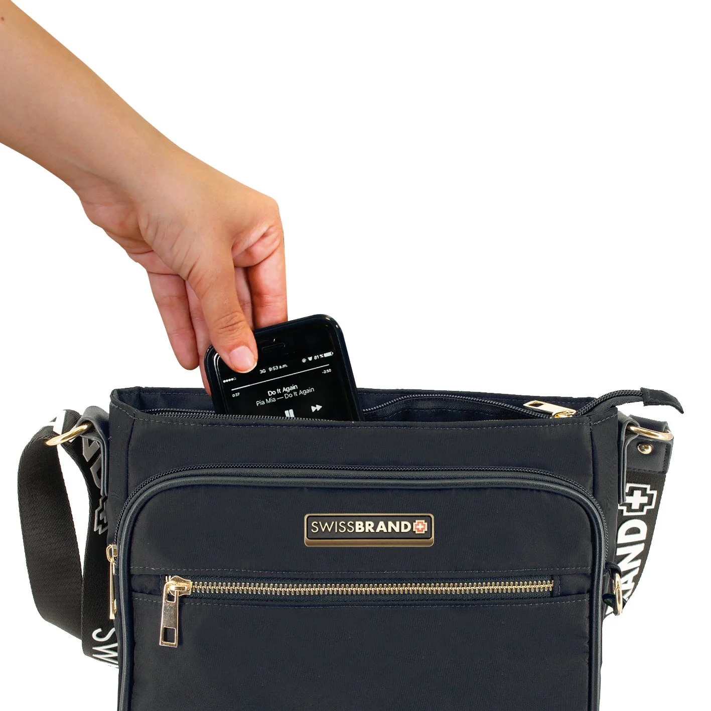 תיק צד CROSSBODY אלגנטי ושיקי מבית המותג השוויצרי SwissBrand  דגם Granada - Image 4