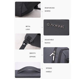 תיק גב דק וקל מאוד עם שקע USB מבית המותג AOKING למחשב נייד 15.6" - Image 7