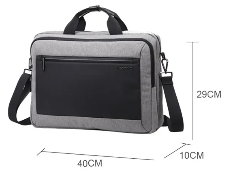 תיק צד עסקי למחשב נייד 15.6" מבית AOKING - אפור בשילוב שחור - Image 4